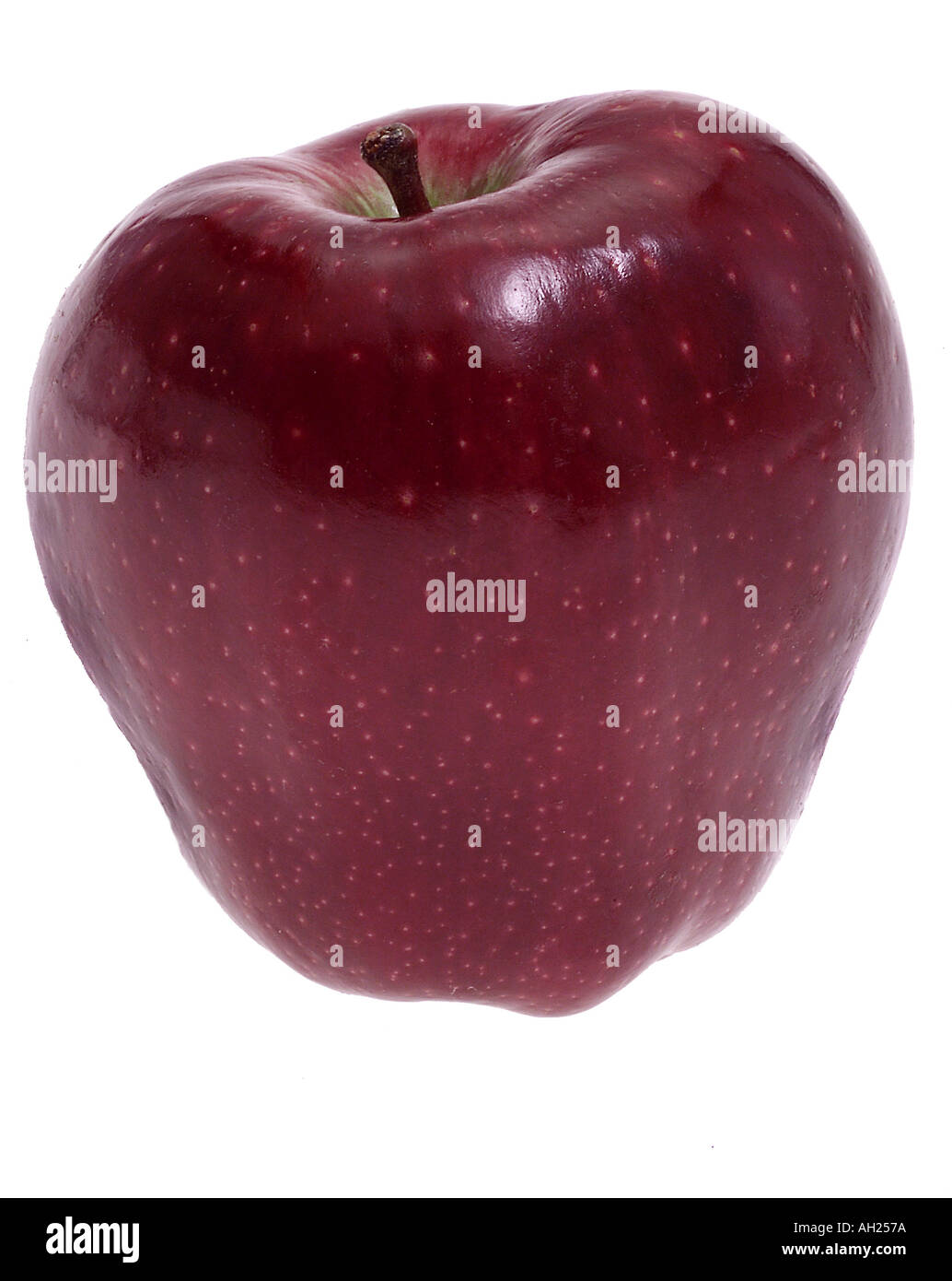 roter Apfel delicious Silhouette auf weißem Hintergrund Stockfoto