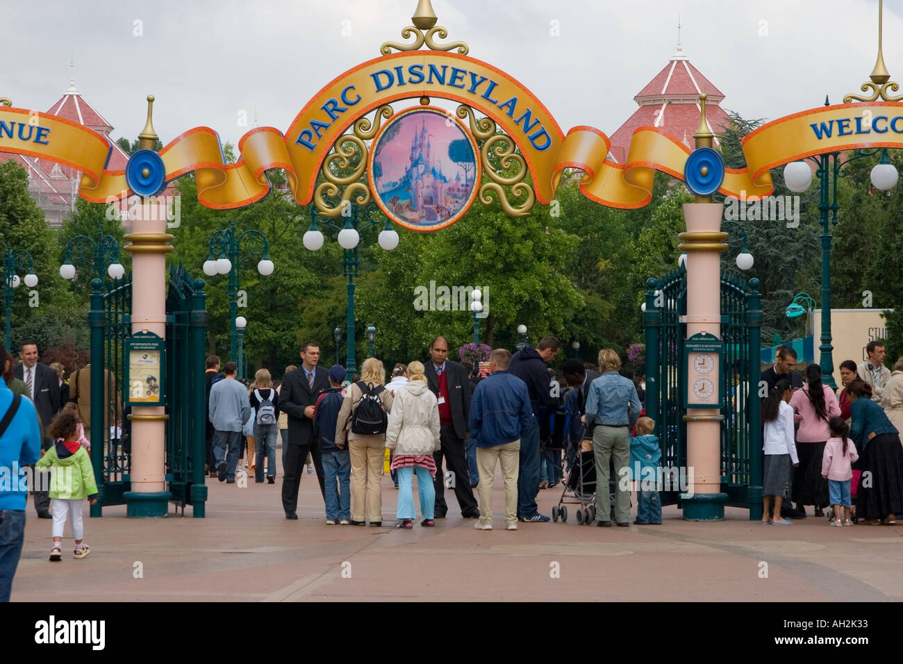 Parkeingang. Eurodisney, Frankreich, Europa Stockfoto