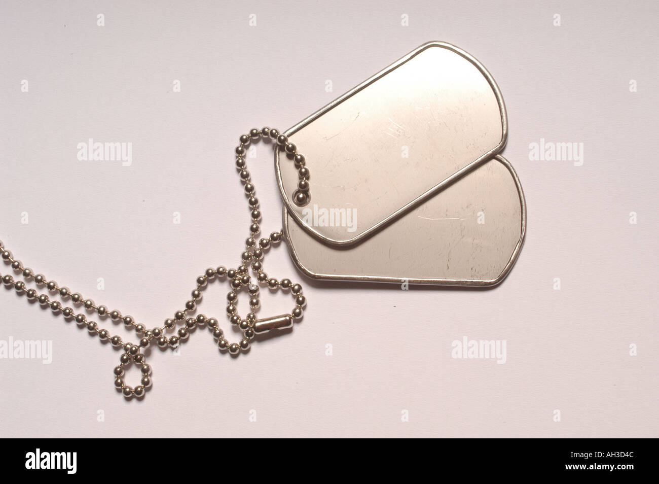 Dog Tags mit militärischen ohne Text auf Sie Stockfoto