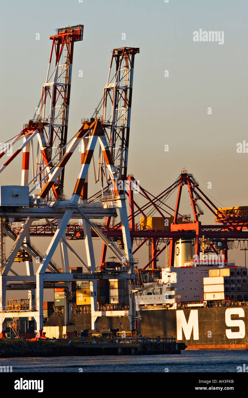 Schifffahrt / Containerschiffe Liegeplatz im Hafen von Melbourne / Victoria Australien Melbourne Stockfoto