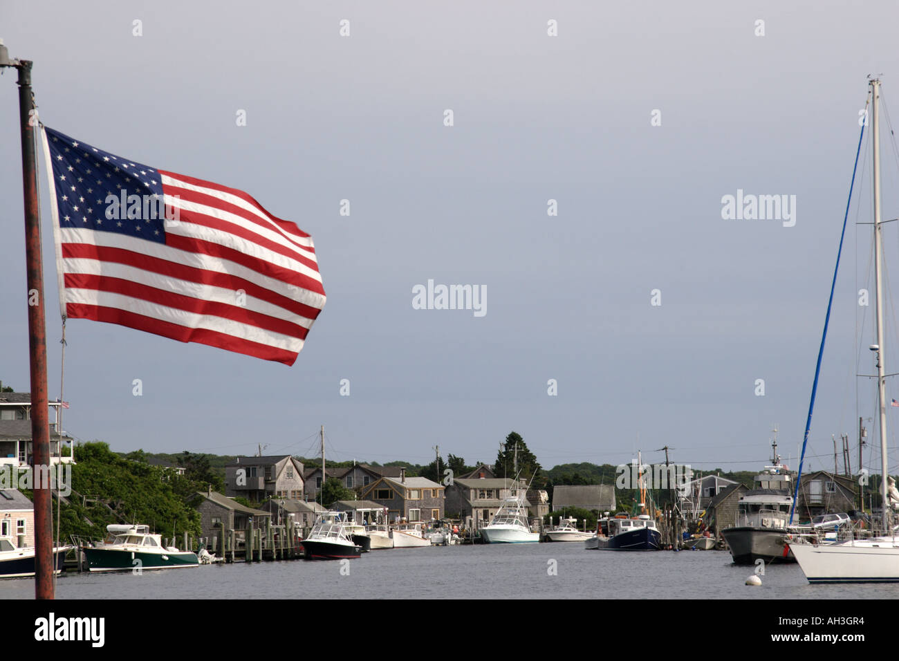 Menemsha Fischerdorf Martha s Vineyard Stockfoto