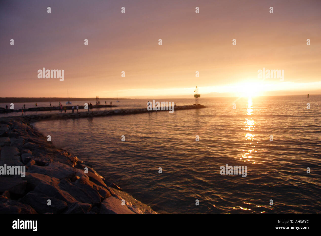 Sonnenuntergang über Menemsha, Martha es Vineyard Stockfoto
