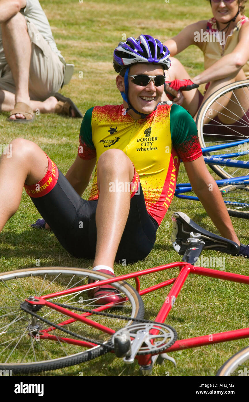 Radfahrer bei Ambleside Sports, Lake District, Großbritannien Stockfoto