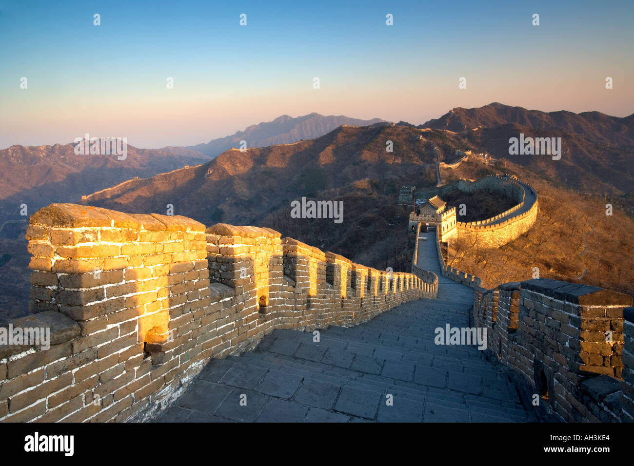 Die chinesische Mauer nahe Peking Stockfoto