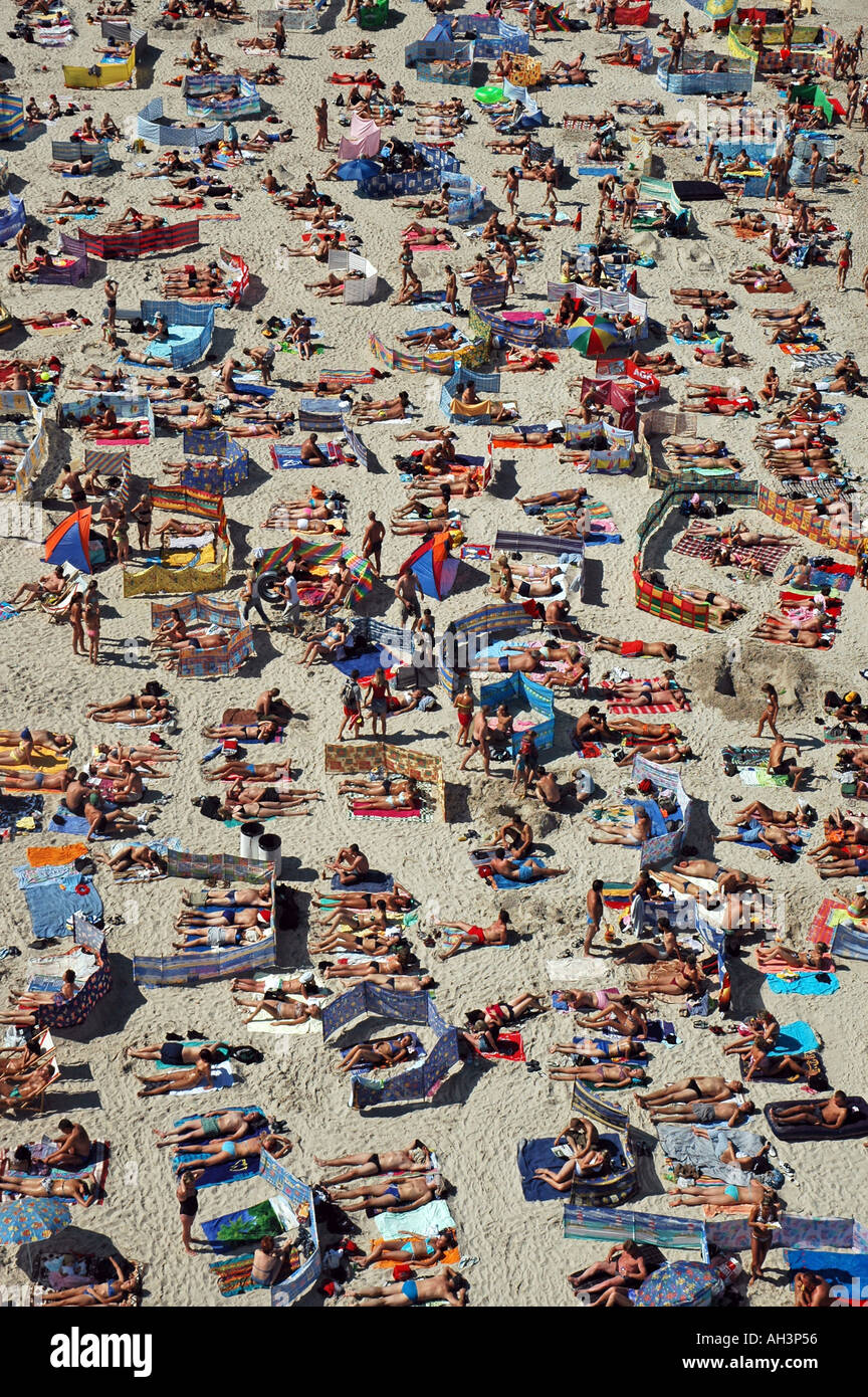 überfüllten Strand in Leba Polen Stockfoto