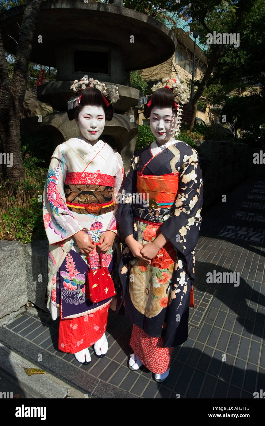 Geisha Maiko in Gion Kyoto Stadt Honshu, Japan Stockfoto
