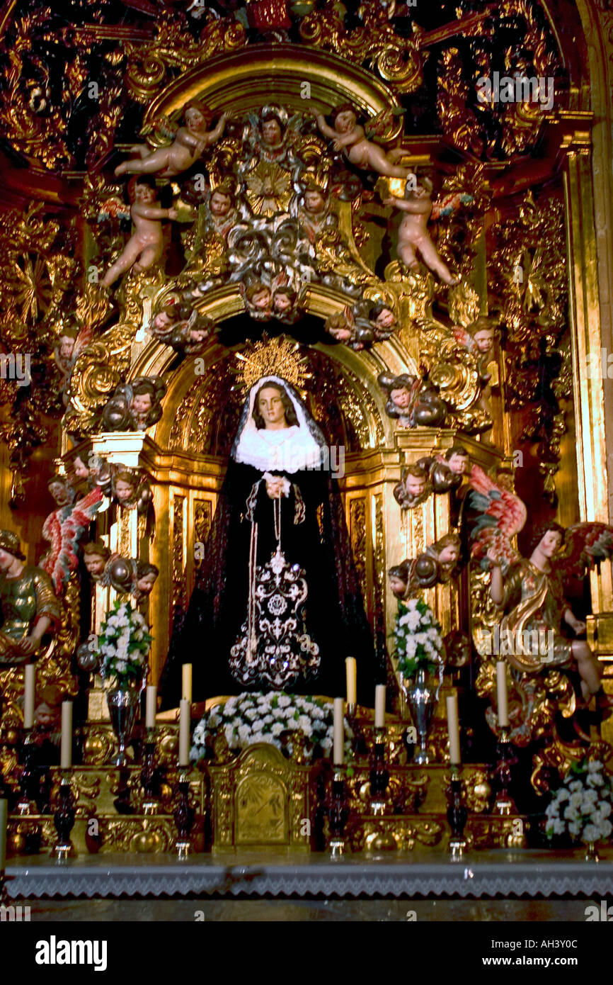 Die Kathedrale Major Kapelle Hochaltar mit Abbildung von Santiago in attraktive Kirche in Santiago de Campostella Halbinsel iberischen Stockfoto