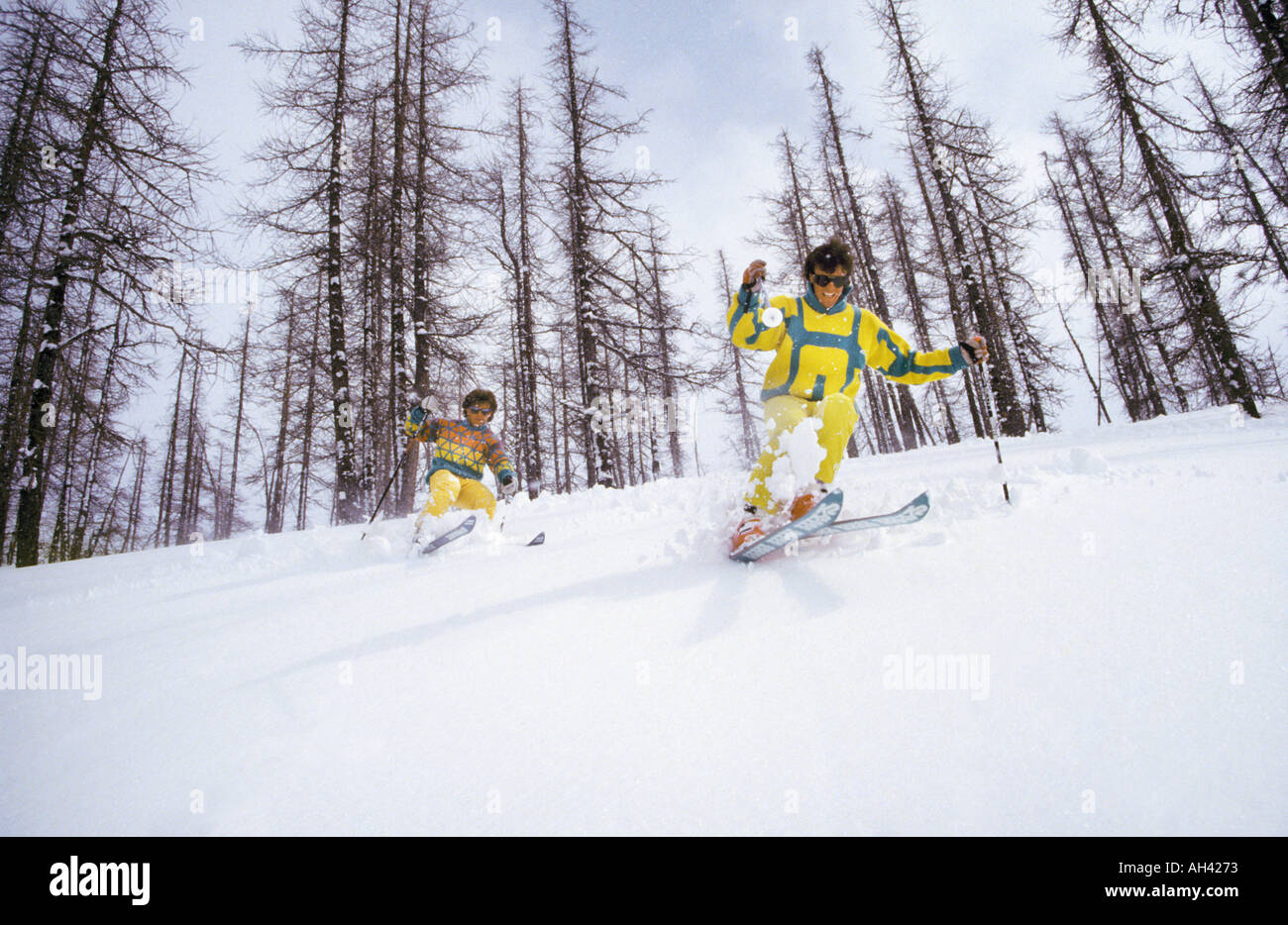 Abseits der Piste ^ Ski Piste Perdou Tignes-Frankreich Stockfoto