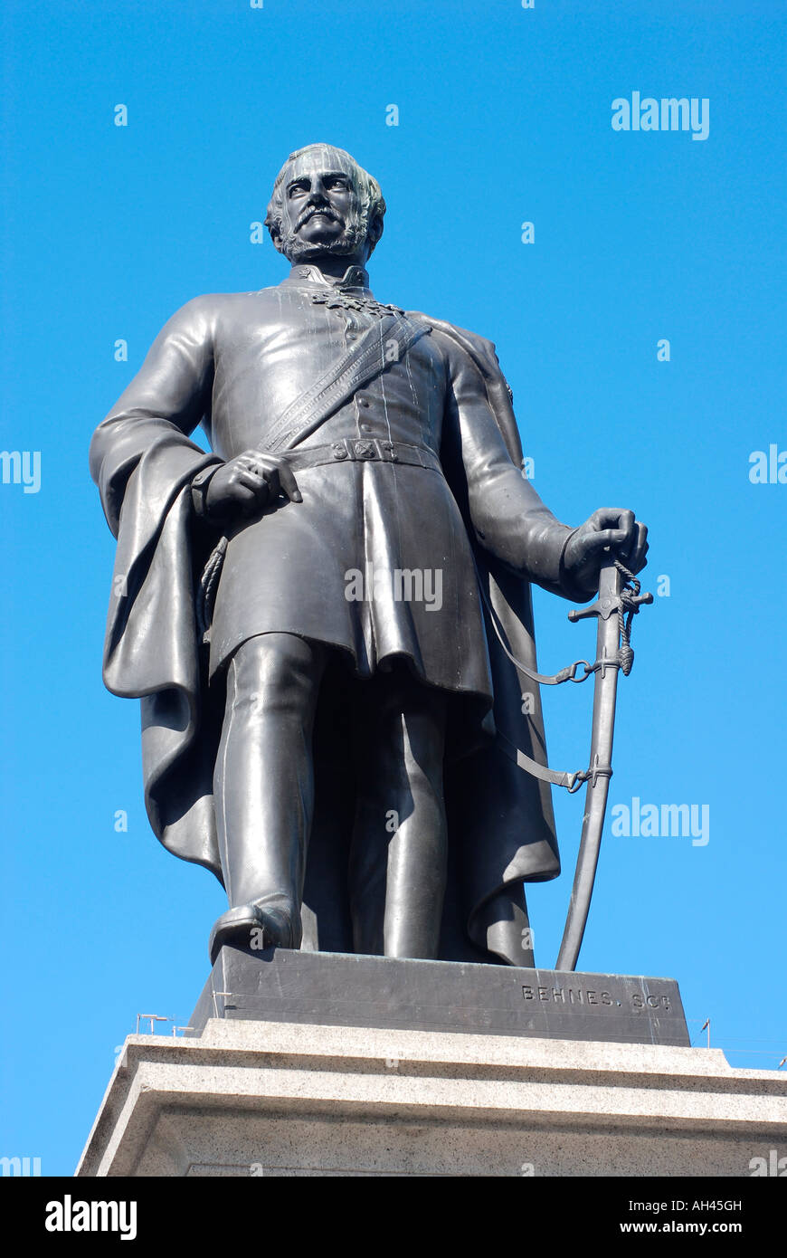 Trafalgar Square-Statue von Major-General Sir Henry Havelock. Stockfoto