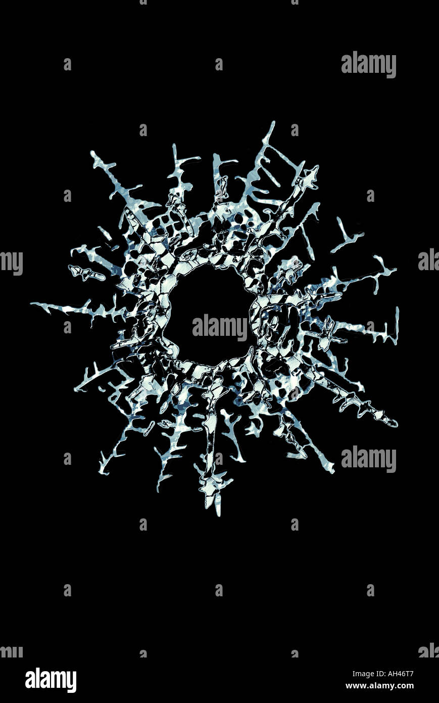 Einschussloch Einschussloch Stockfoto