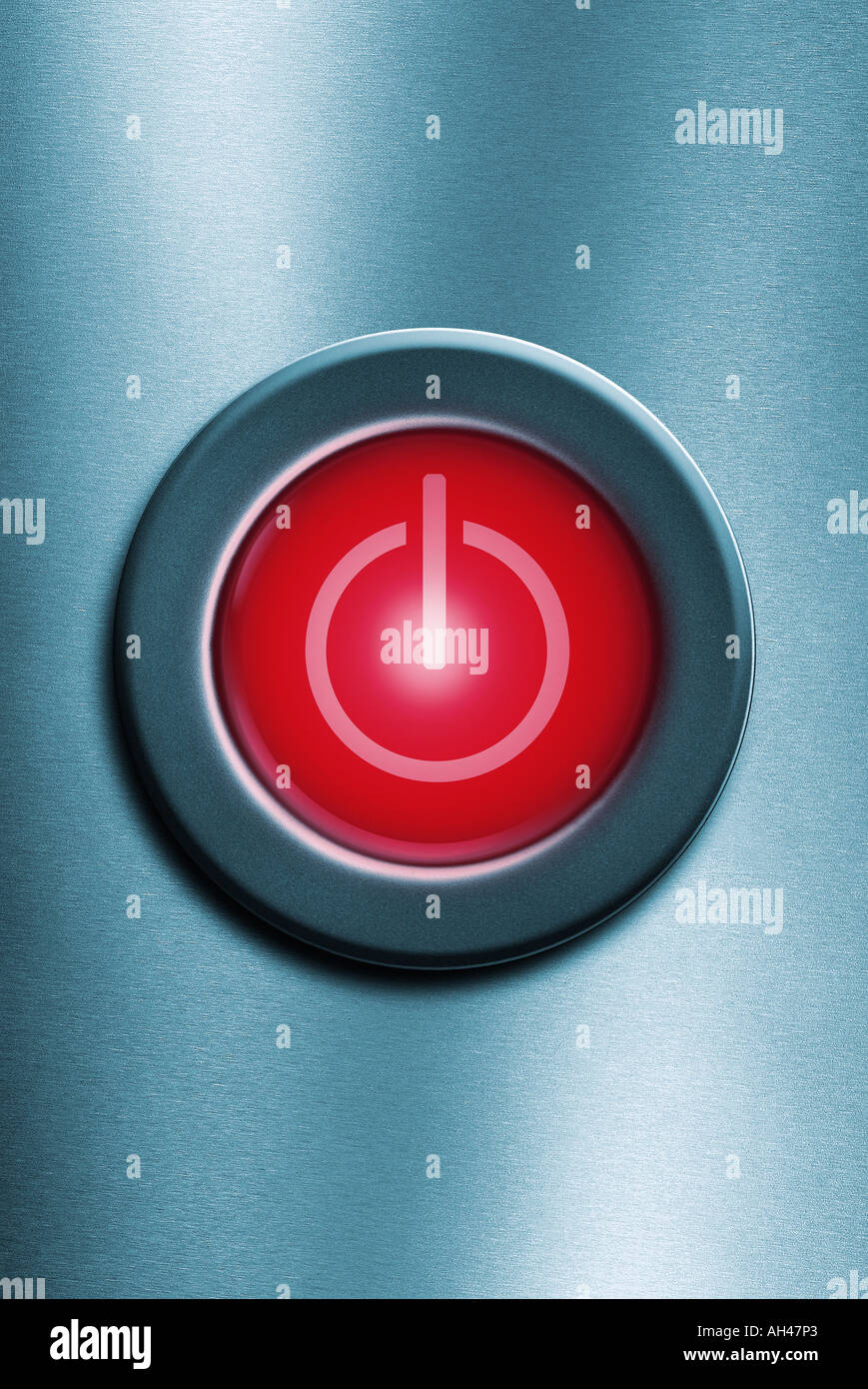 Power-Schalter Knopf Button macht Geschmack Stockfoto