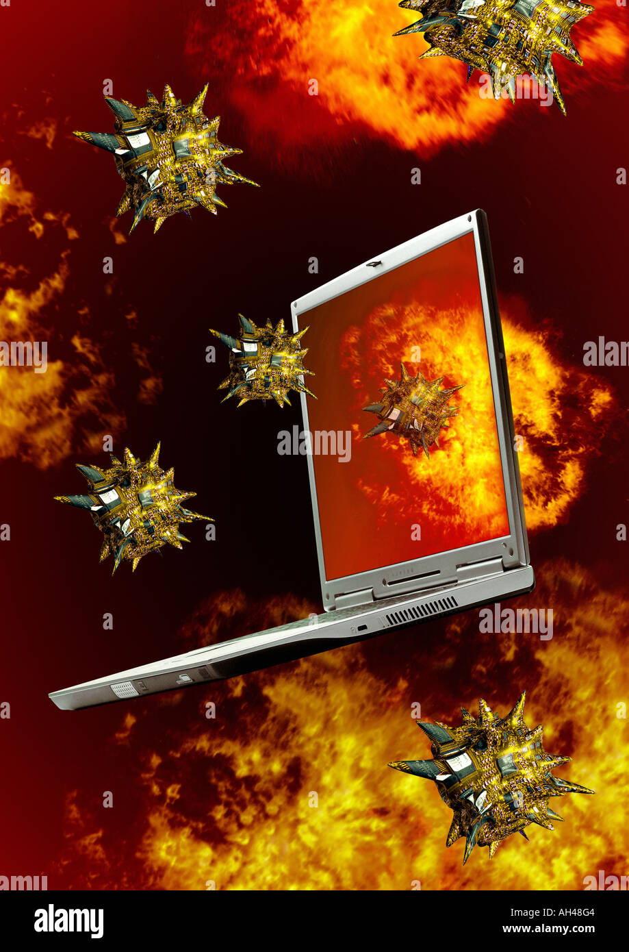 Computer-Viren Computerviren Stockfoto