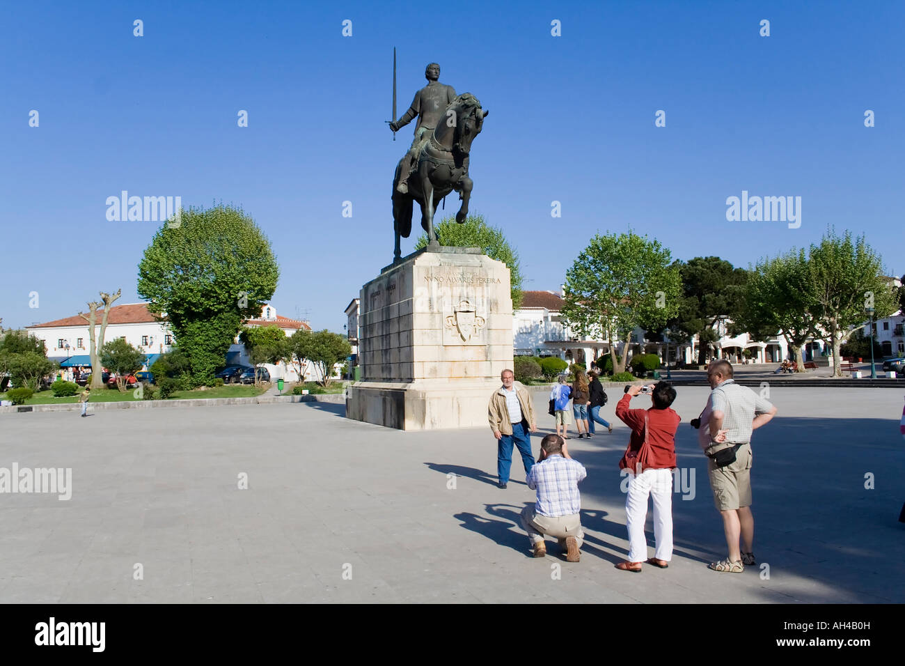 Nuno Alvares Pereira Statue im Kloster Batalha. Einer der wichtigsten Nationalhelden Portugals. Mittelalterlichen Adligen und Ritter. Stockfoto