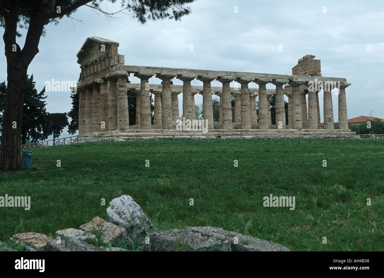 Griechische Tempel-Paestum-Italien Stockfoto