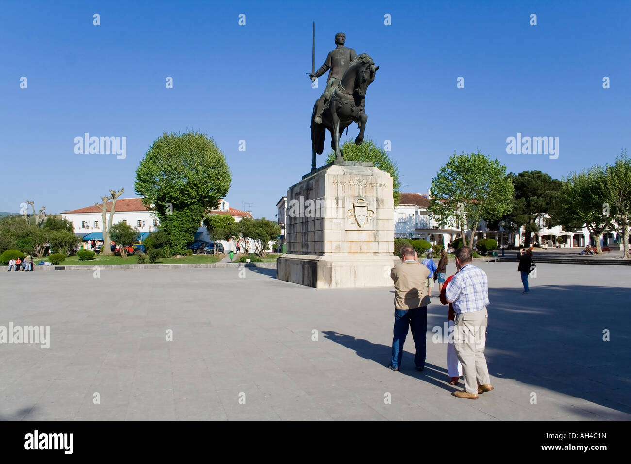 Nuno Alvares Pereira Statue im Kloster Batalha. Einer der wichtigsten Nationalhelden Portugals. Mittelalterlichen Adligen und Ritter. Stockfoto
