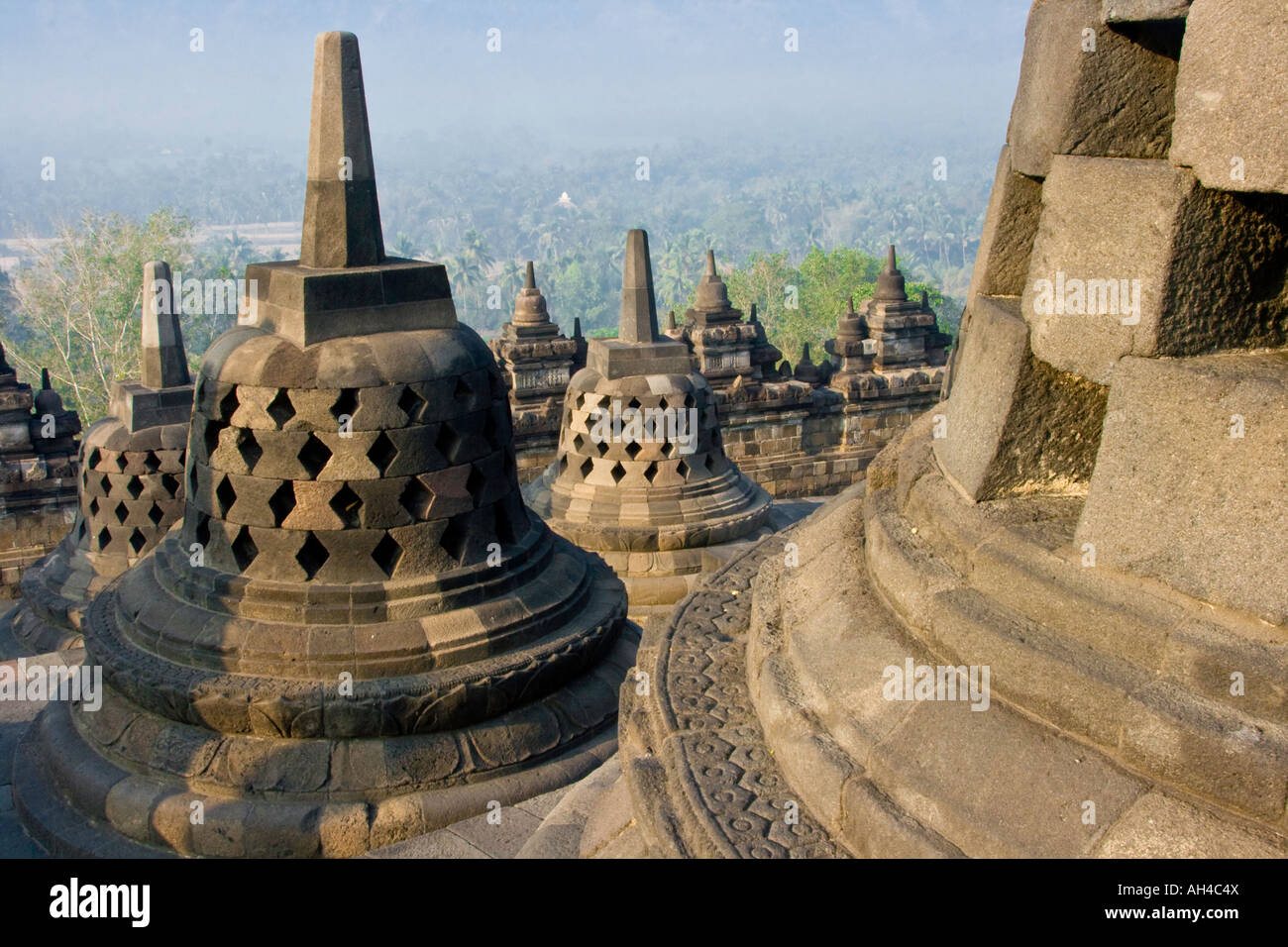 Borobudur in Morgen leichte Indonesien Stockfoto