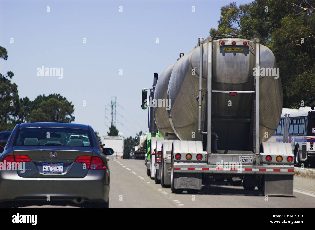 Autobahnverkehr San Francisco CA Stockfoto