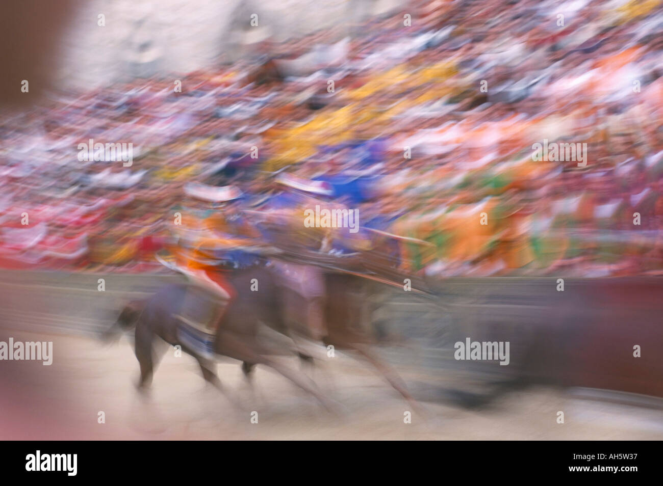 Rennen-Palio-Pferderennen Siena Toskana Italien Europa Stockfoto