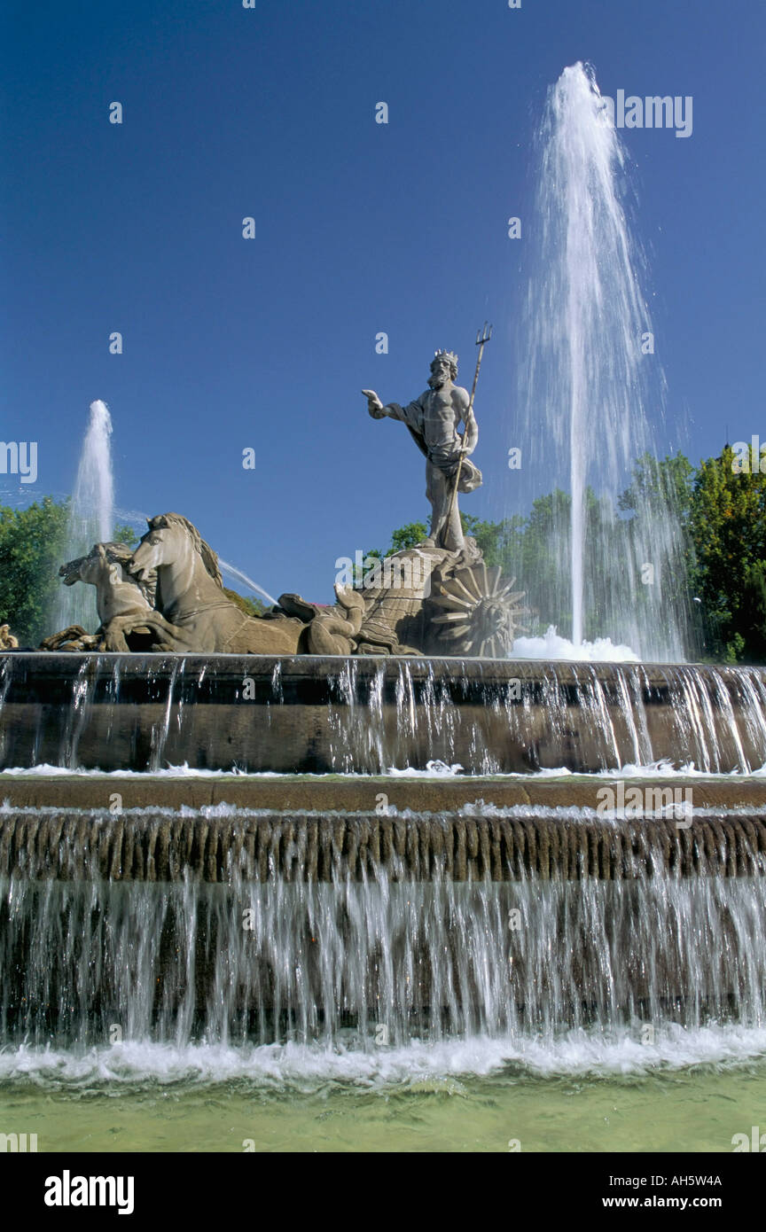 Neptun-Brunnen in der Nähe von Prado Madrid Spanien Europa Stockfoto