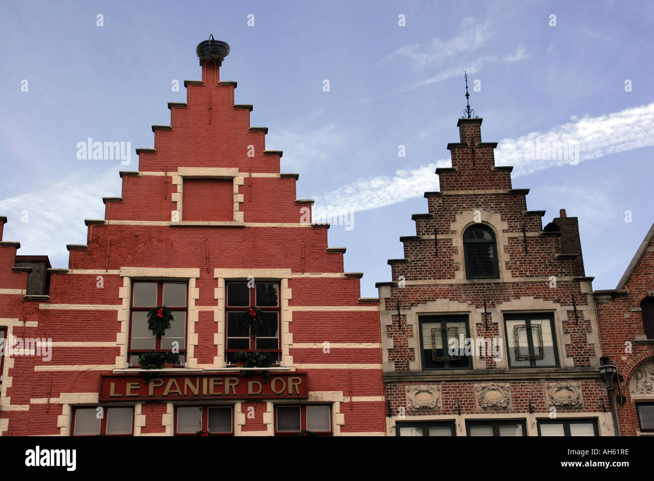 Dächer in den Marktplatz in Brügge Stockfoto