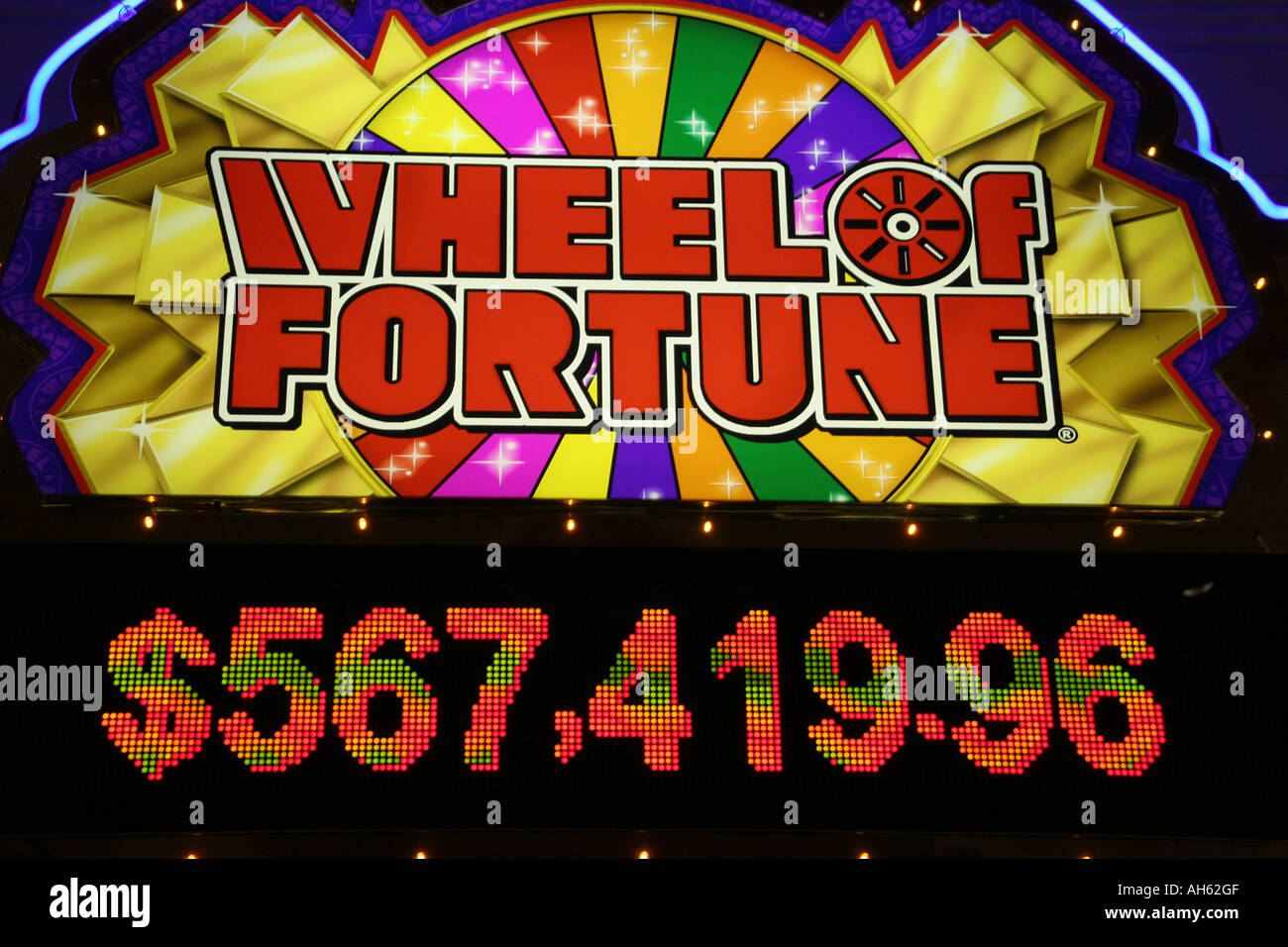 Großen Gewinn auf das Rad des Glücks in einem Casino in Las Vegas Stockfoto