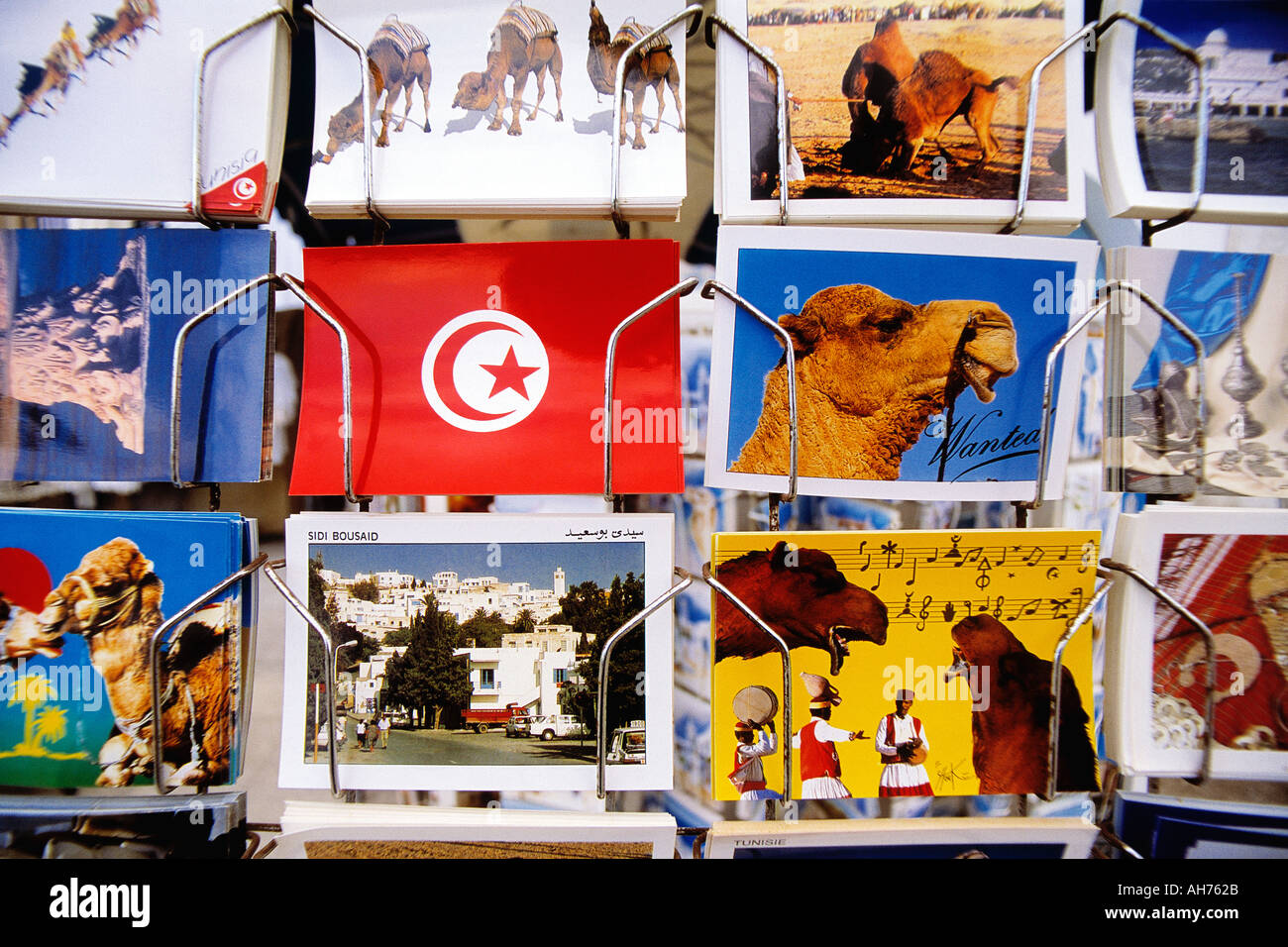 Tunesien-Postkarte-stand Stockfoto