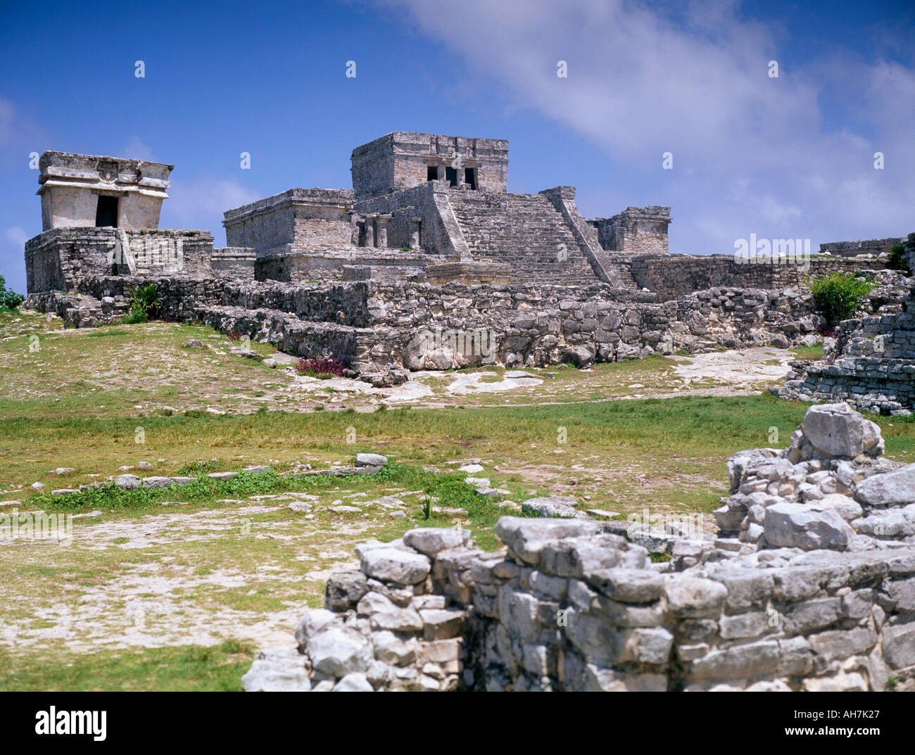 Maya-Ausgrabungsstätte Tulum Yucatan Mexiko Nordamerika Stockfoto