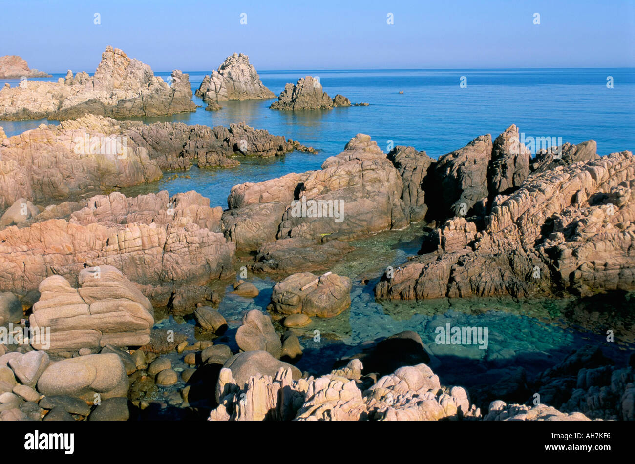Cala Rossa Costa Paradiso Sassari Provinz Insel Sardinien Italien Mittelmeer Europas Stockfoto