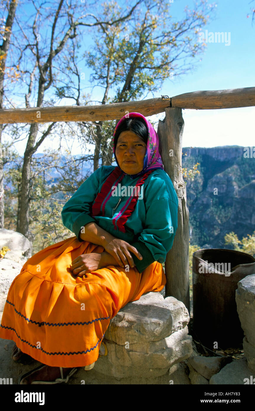 Tarahumara Frau Mexiko Nordamerika Stockfoto