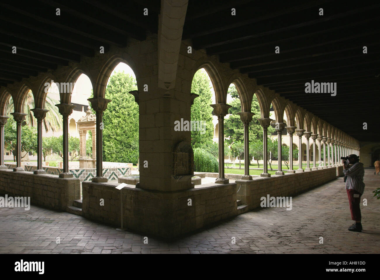 Barcelona Spanien Kreuzgang des Klosters Santa Maria de Pedralbes Stockfoto