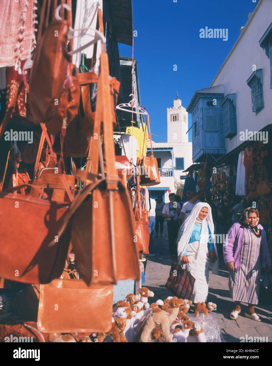 Sidi Bou Said, Tunesien.  Straßenszene. Stockfoto