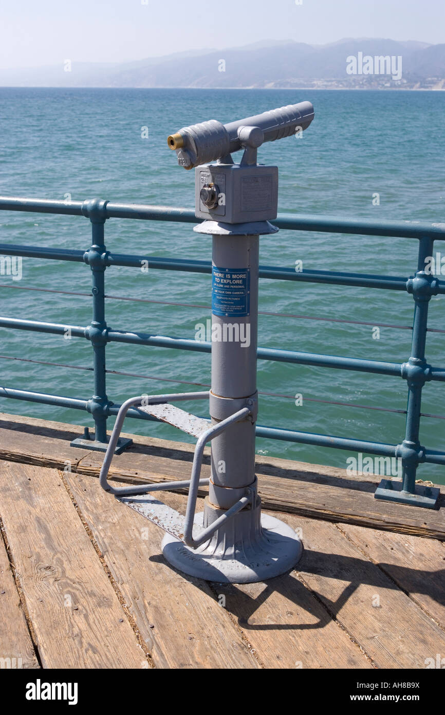 Teleskop-LA Santa Monica Pier Stockfoto