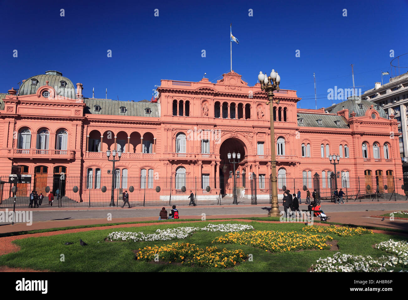 "Rosa Haus" (nationale Regierung Präsidentenpalast). Plaza de Mayo, Buenos Aires, Argentinien Stockfoto
