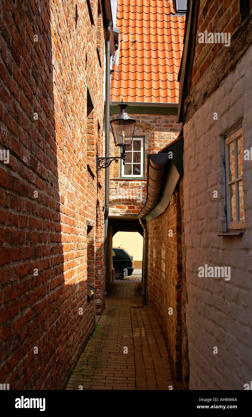 Gassen Höfe Lübeck Stockfoto