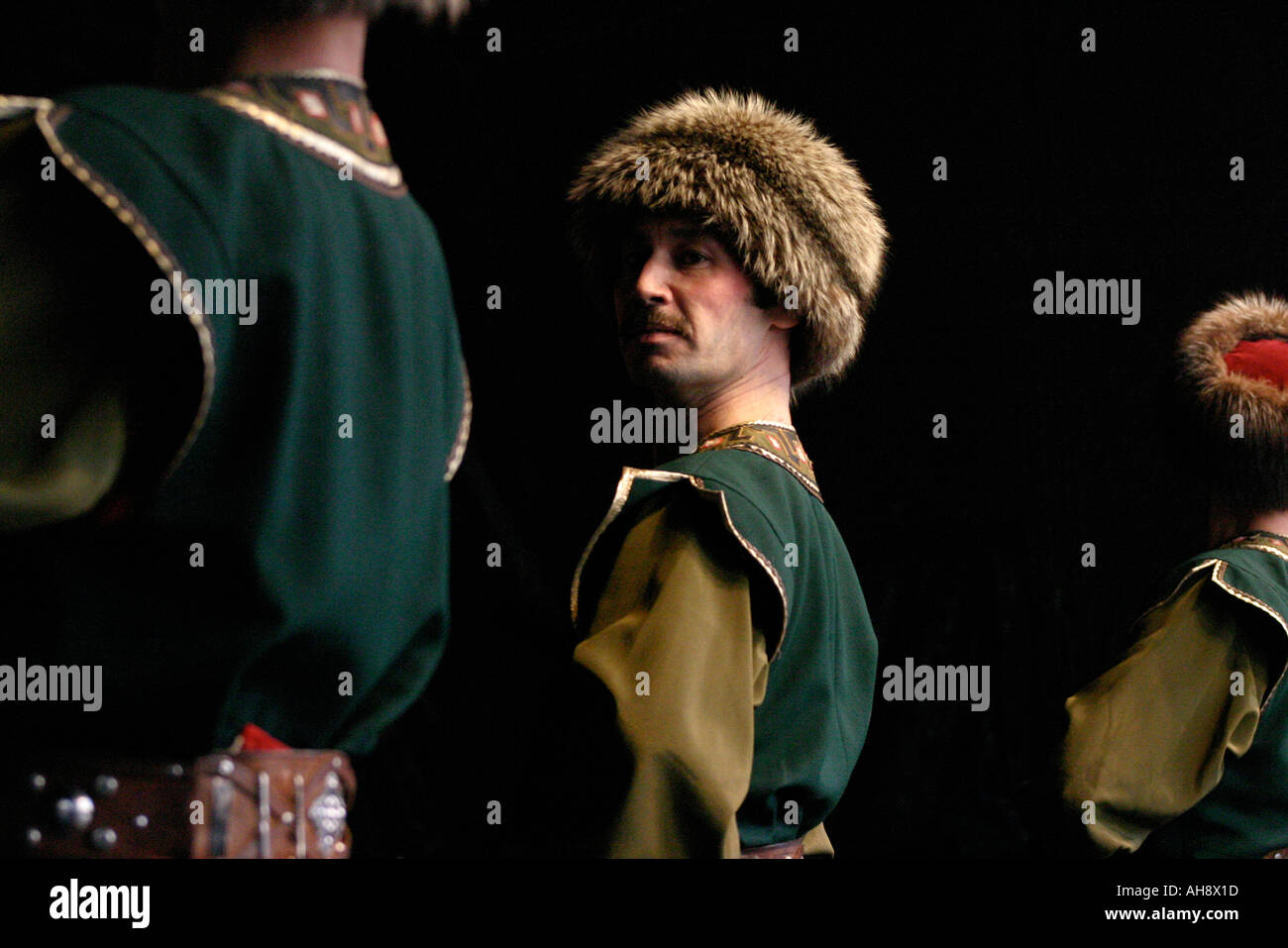 Kosak Tänzer Londons erste russische Winter Festival in der Feier des russischen Altes Neujahr. Stockfoto