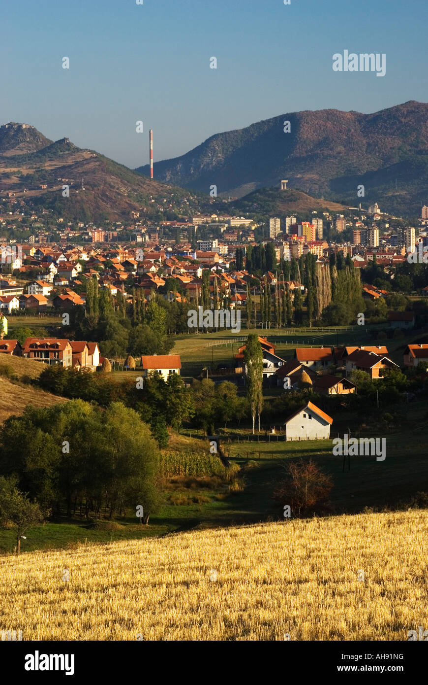 Ansicht von Mitrovica, Provinz Kosovo, Serbien Stockfoto