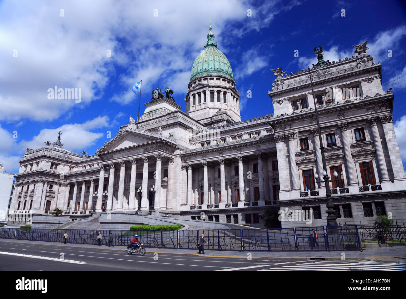 Nationaler Kongress Palastgebäude und Straße, Buenos Aires, Argentinien Stockfoto