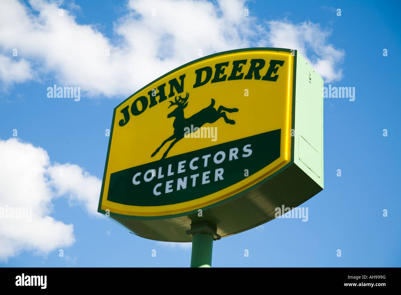 ILLINOIS Moline John Deere Sammler Center Zeichen Stockfoto