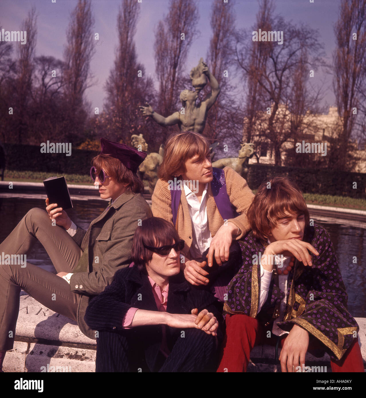 SOFT MACHINE UK-Gruppe im Januar 1967. Von links: Daevid Allen, Mike magiceye04, Robert Wyatt, Kevin Ayres Stockfoto