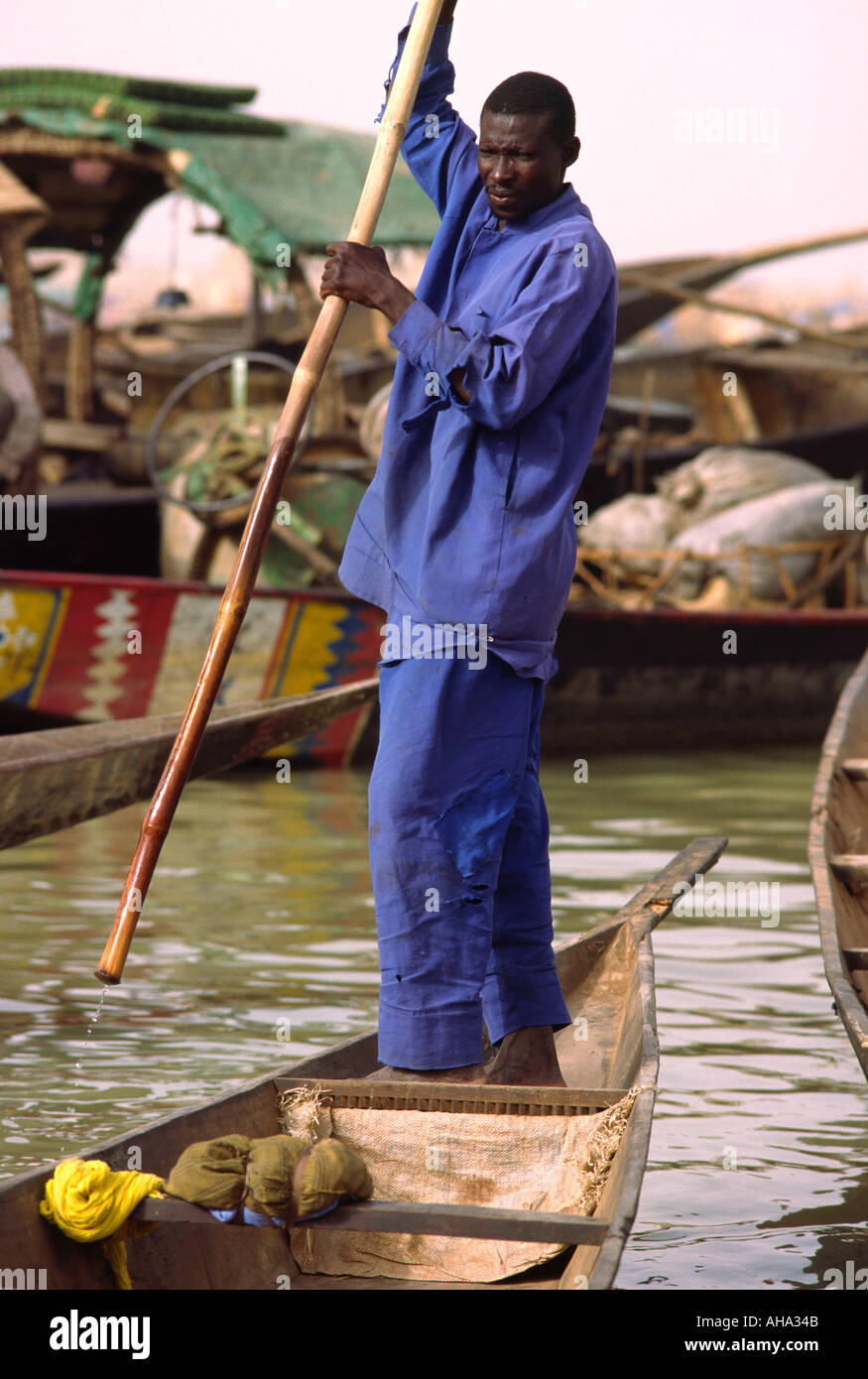Bootsmann Fluss Niger Mopti Mali Stockfoto