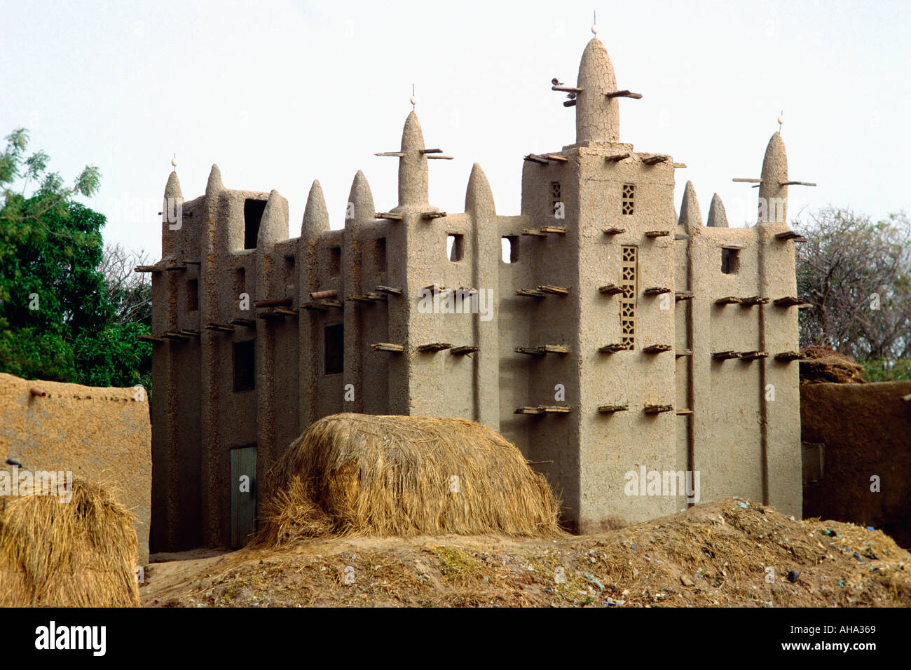 Kleinen Schlamm Bau Moschee am Ufer des Flusses Niger, Mali Stockfoto