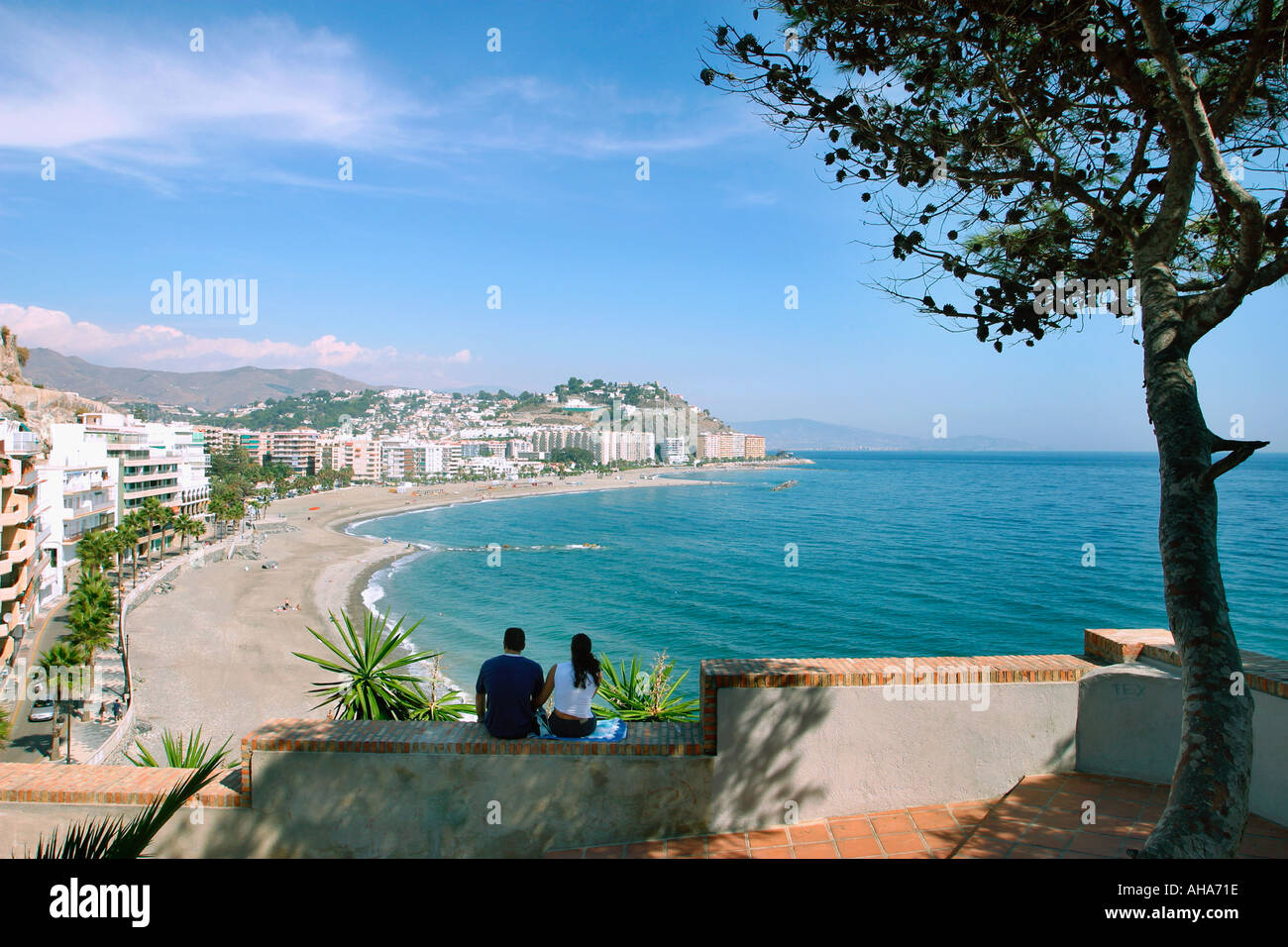 Almunecar Costa Tropical Spanien Playa De La Caletilla Playa Puerta del Mar Stockfoto