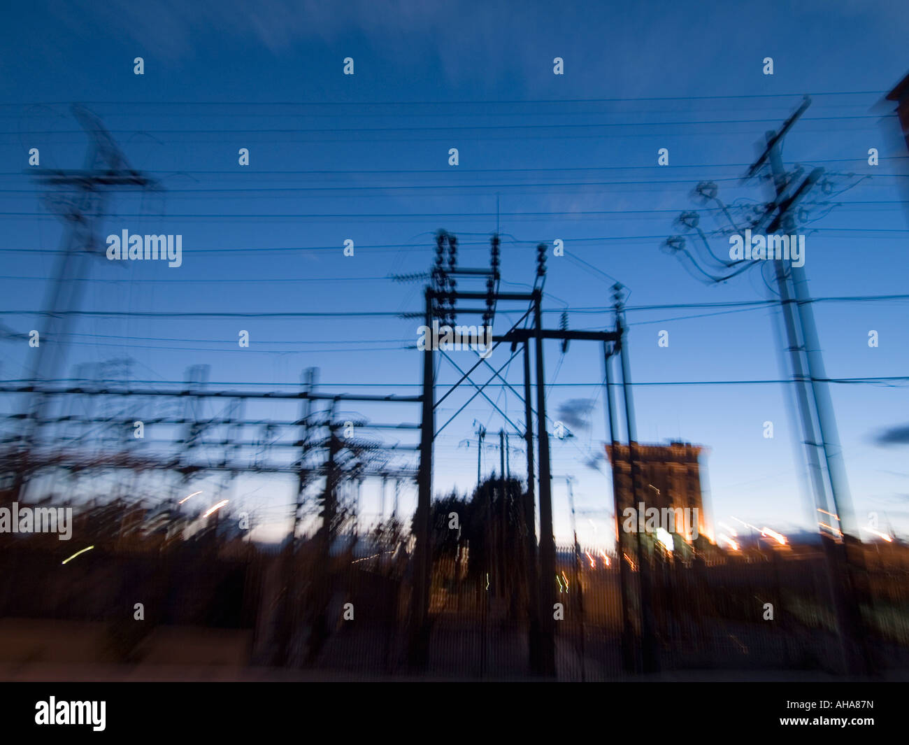 Elektrisches Umspannwerk Stockfoto