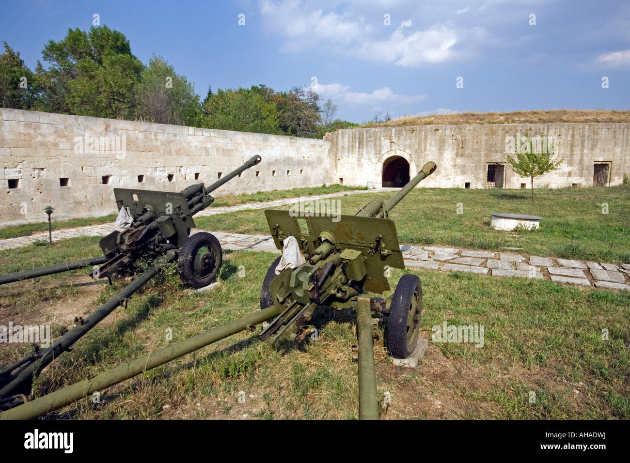 Waffen auf die türkische Medjidi Tabia oder Abdul Medjidi Festung 1841-53 In Silistra, Bulgarien Stockfoto