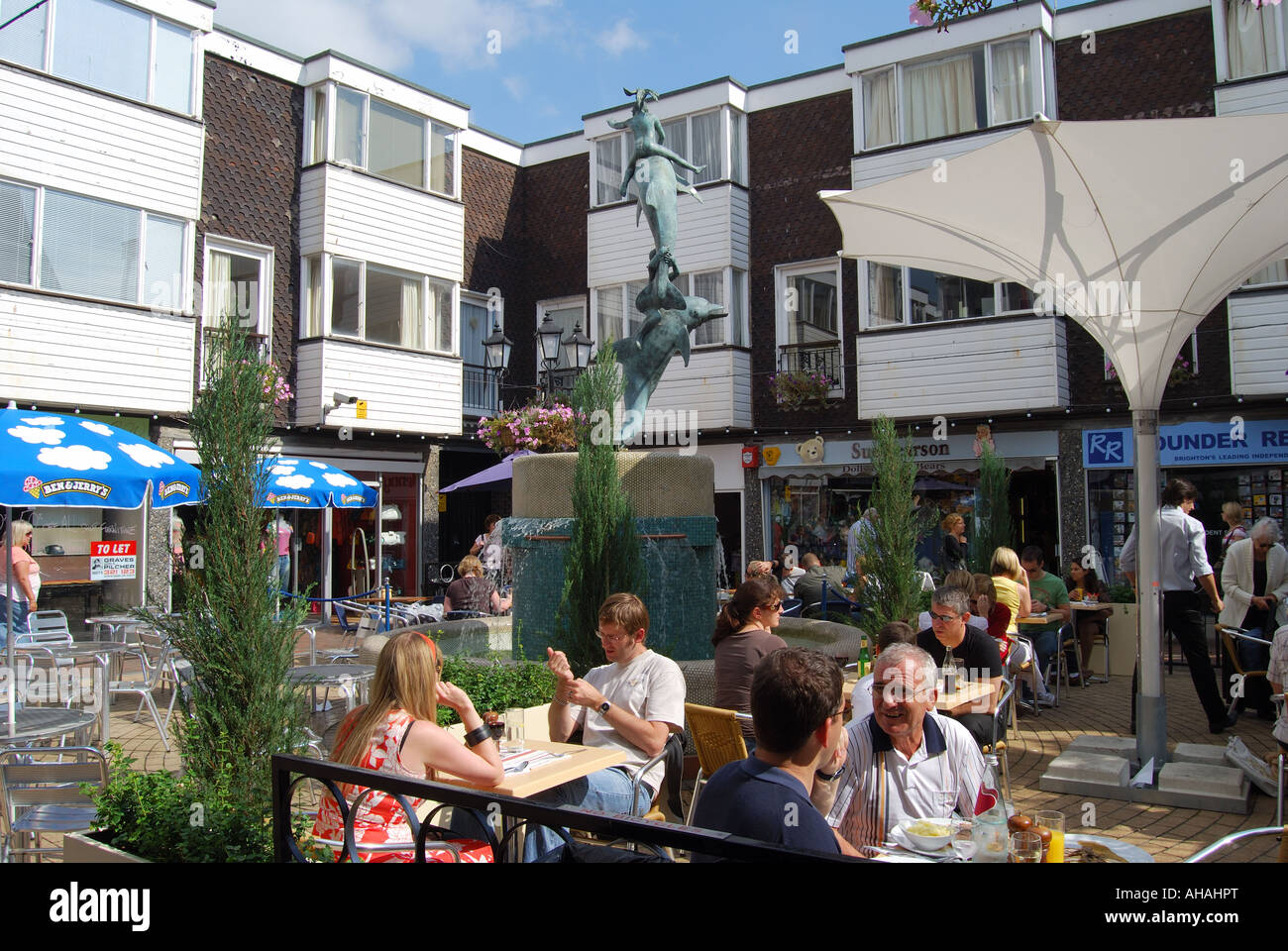 Restaurant im Freien, "The Lanes", Brighton, East Sussex, England, Vereinigtes Königreich Stockfoto