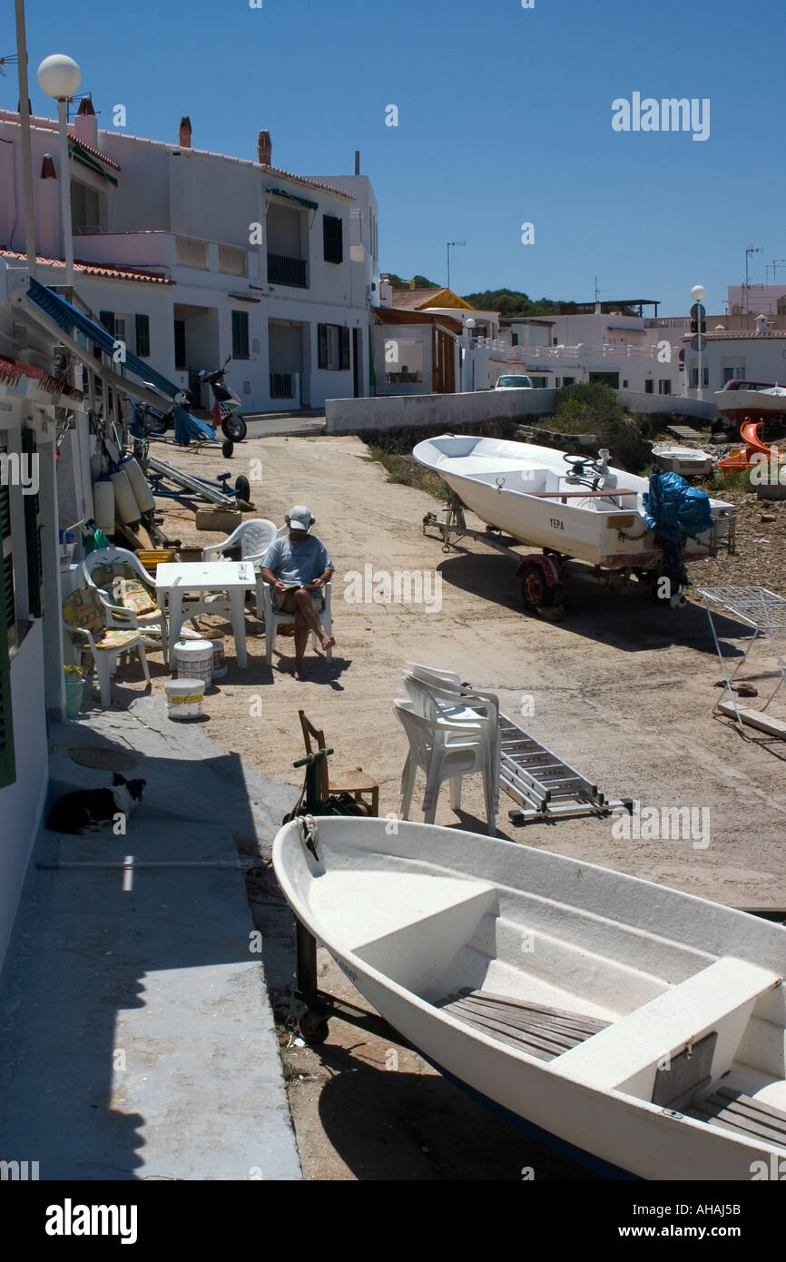 Siesta-Zeit Es Grau-Menorca-Balearen-Spanien Stockfoto