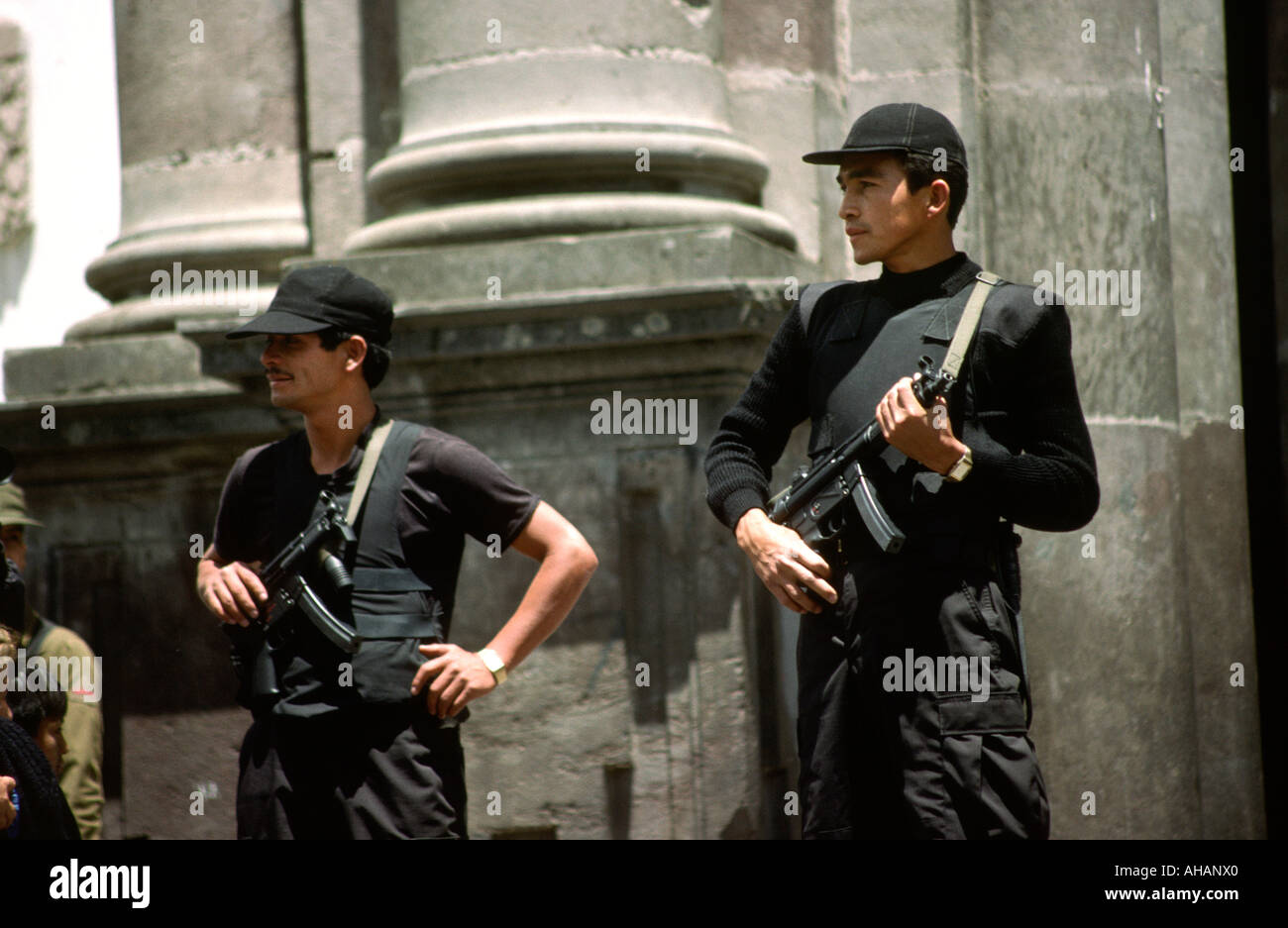 Ecuador Quito Sicherheit Fidel Castros persönlicher bodyguard Stockfoto