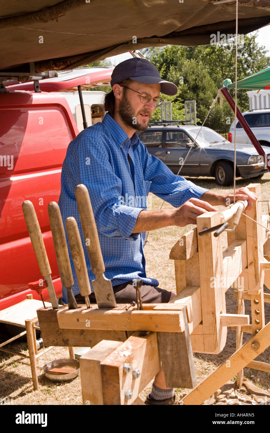 Richard Ely eine Pol-Drehbank eine Asche-Spindel einschalten Stockfoto