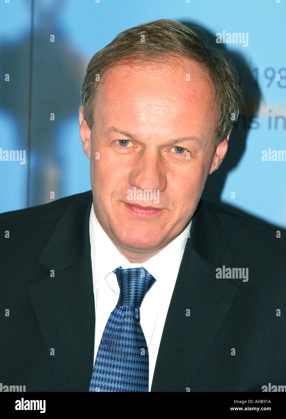 Damian Green Tory Wartungstafel für Ashford Schatten Staatssekretär für Verkehr Portrait Tory Konferenz Blackpool 2003 Stockfoto