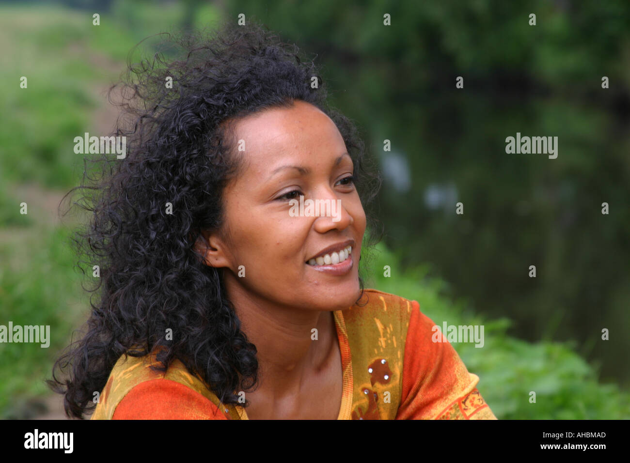 Schöne Frau in suriname Stockfoto
